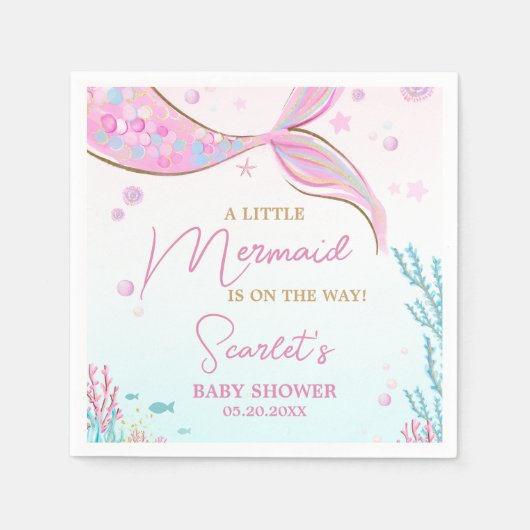 Meerjungfrau-Baby-Party Serviette (Vorderseite)
