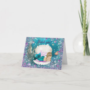 Meerjungfrau-Baby-Shower-Dankeskarten Dankeskarte