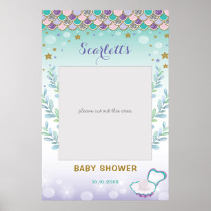Meerjungfrau-Baby-Shower-Geburtstags-Photo-Booth-R Poster