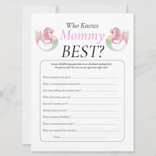 Meerjungfrau-Baby-Shower-Mama-Baby-unter-dem-Meer Einladung