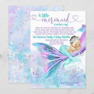 Meerjungfrau Baby Shower per Post Einladung