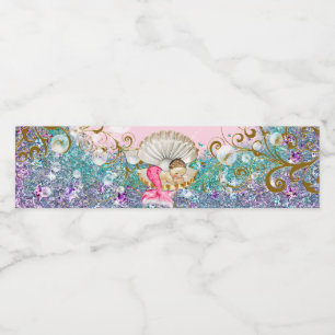 Meerjungfrau-Baby-Shower-Wasserflaschen-Etiketten  Wasserflaschenetikett