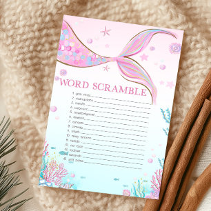Meerjungfrau-Baby-Shower-Wortverwirrungsspiel