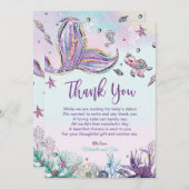 Meerjungfrau-Babydusche Dankeskarte (Vorne/Hinten)