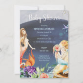 Meerjungfrau-Babydusche Einladung (Vorderseite)