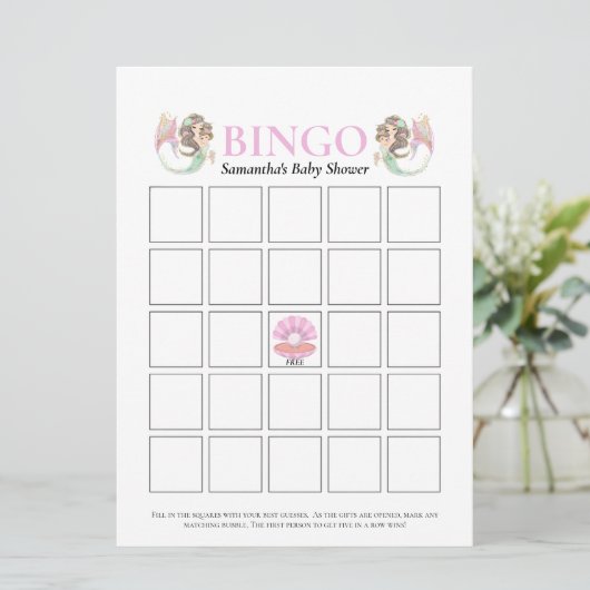 Meerjungfrau-Babydusche Einladung (Stehend Vorderseite)