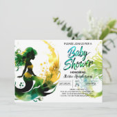 Meerjungfrau: Babydusche Einladung (Stehend Vorderseite)