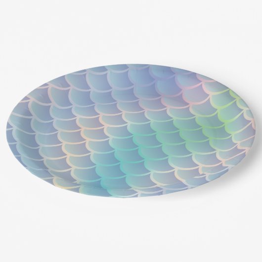 Meerjungfrau-Babydusche Pappteller (Schrägansicht)