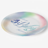 Meerjungfrau-Babydusche Pappteller (Schrägansicht)