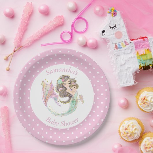 Meerjungfrau-Babydusche Pappteller (Party)