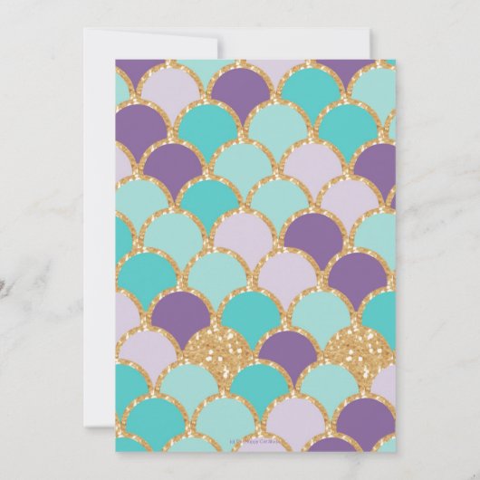 Meerjungfrau-Babydusche unter dem Meeresbewohner-M Einladung (Rückseite)