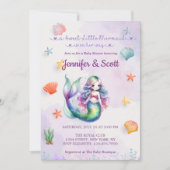 Meerjungfrau Babydusche unter der Meerwasserdusche Einladung (Vorderseite)