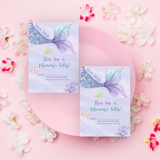 Meerjungfrau Babydusche Wie groß ist der Bauch der Begleitkarte