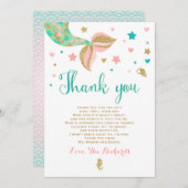 Meerjungfrau-Babyparty danken Ihnen, Dankeskarte (Vorne/Hinten)