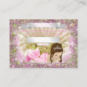 Meerjungfrau-Babyparty-Windelraffle-Karten Begleitkarte