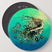 Meerjungfrau Baden mit Fisch Button (Vorne & Hinten)