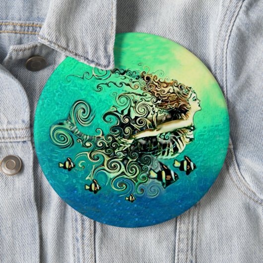 Meerjungfrau Baden mit Fisch Button (Beispiel)