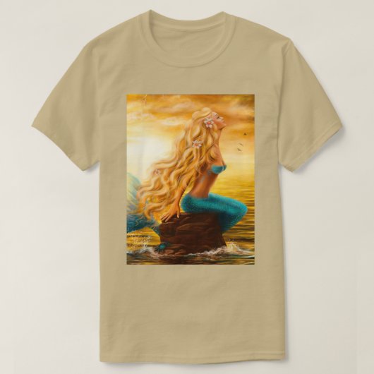 Meerjungfrau bei Sonnenuntergang T-Shirt (Design vorne)
