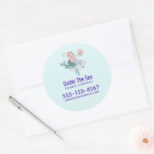 Meerjungfrau beim Dolphin Runder Aufkleber (Umschlag)