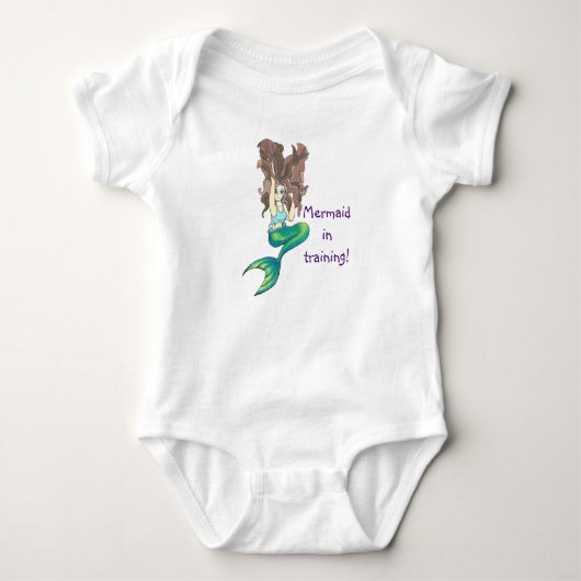Meerjungfrau beim Training des Babybodysuit Baby Strampler (Vorderseite)
