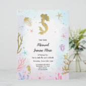 Meerjungfrau Birthday Einladung (Stehend Vorderseite)