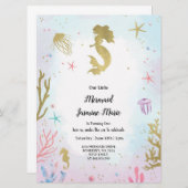 Meerjungfrau Birthday Einladung (Vorne/Hinten)
