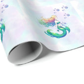 Meerjungfrau Birthday Geschenkpapier (Rolleneckpunkt)