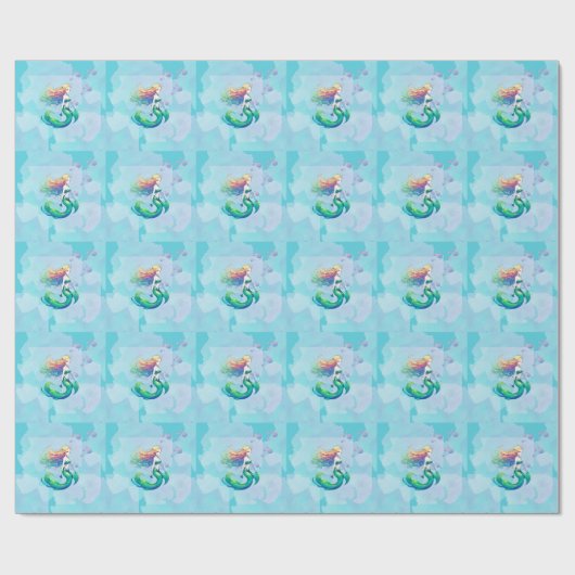 Meerjungfrau Birthday Geschenkpapier (Flach)