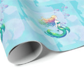 Meerjungfrau Birthday Geschenkpapier (Rolleneckpunkt)
