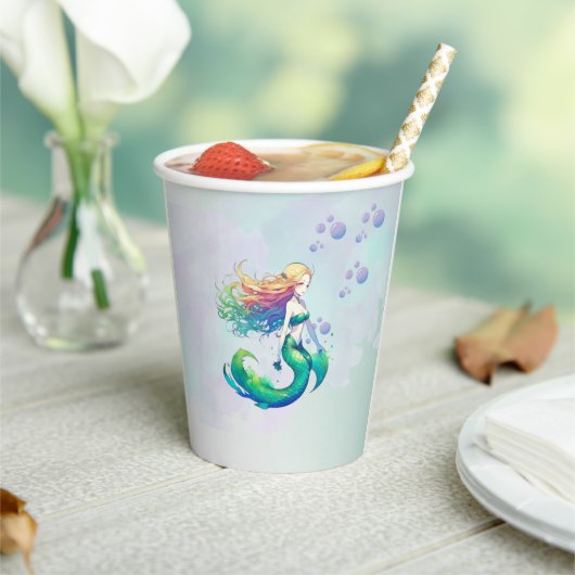 Meerjungfrau Birthday Pappbecher (In Situ)