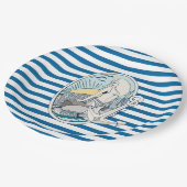 Meerjungfrau-blauer und weißer pappteller (Schrägansicht)