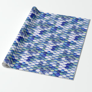 Meerjungfrau-blaues Haut-Muster Geschenkpapier