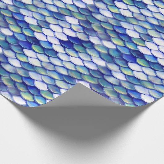 Meerjungfrau-blaues Haut-Muster Geschenkpapier (Ecke)