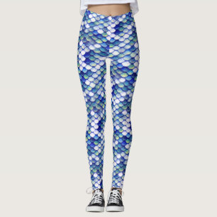 Meerjungfrau-blaues Haut-Muster Leggings