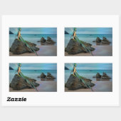 Meerjungfrau Blick auf den Ozeansticker Rechteckiger Aufkleber (Blatt)