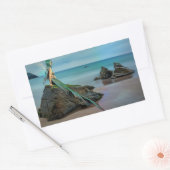 Meerjungfrau Blick auf den Ozeansticker Rechteckiger Aufkleber (Umschlag)