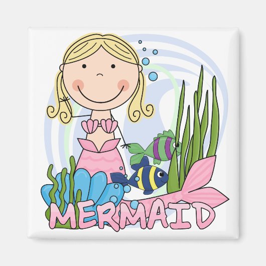 Meerjungfrau - Blond-Hemden und Geschenke Magnet (Vorne)