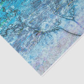 Meerjungfrau Blue Nautical Ocean Waves Decoupage Seidenpapier (Ausschnitt)