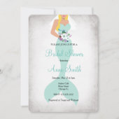 Meerjungfrau Brautdusche Einladung Blumengrün (Vorderseite)