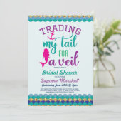 Meerjungfrau Brautparty Einladung Ferien Meer (Stehend Vorderseite)