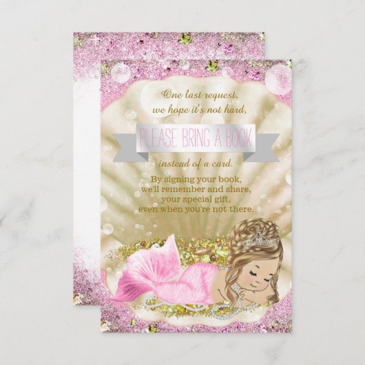 Meerjungfrau bringt Babydusche mit. Einladung (Vorne/Hinten)