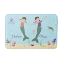 Meerjungfrau-Brown-Haar-Schwester-personalisierte