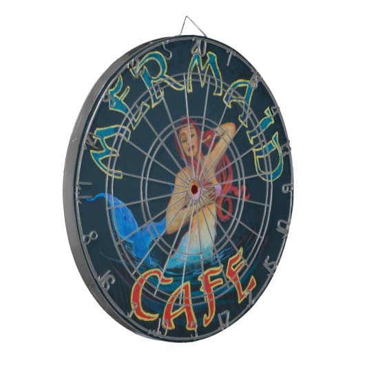 Meerjungfrau-Café-Zeichen Dartscheibe (Vorderseite Links)