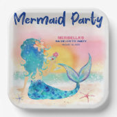 Meerjungfrau Cocktail Tropical Beach Junggeselinne Pappteller (Vorderseite)