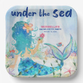 Meerjungfrau Cocktail unter dem Meeresstrand Bache Pappteller (Vorderseite)