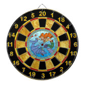 Meerjungfrau-Comic-Unterwasser-Delphin-Kunstwerk Dartscheibe (vorne)