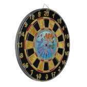 Meerjungfrau-Comic-Unterwasser-Delphin-Kunstwerk Dartscheibe (Vorderseite Links)