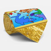 Meerjungfrau-Comic-Unterwasser-Delphin-Kunstwerk Krawatte (Gerollt)