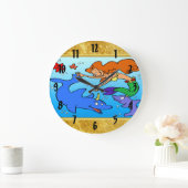 Meerjungfrau-Comic-Unterwasser-Delphin-Werk Art. 1 Große Wanduhr (Zuhause)