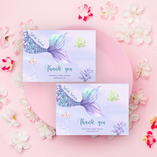 Meerjungfrau Danke, Baby Dusche Dankeskarte